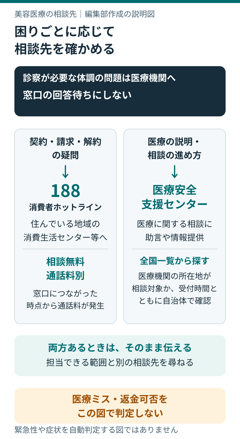 契約・請求と医療の説明を分けて相談するメモ例